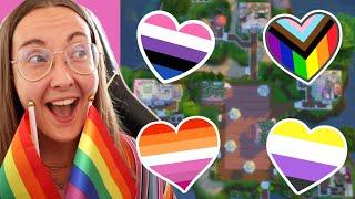 The Sims 4 but every tiny home is a different pride flag