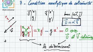 calcul vectoriel : vecteurs , normes , colinéaires , determinant : 2 ieme anée