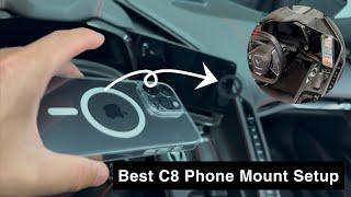 Best C8 Corvette MagSafe Phone Mount ￼Setup | Navigation Screen Protector + Magnetic Phone Holder