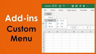 Custom Menu - E02. VBA to add Custom Menu in Add-ins Tab