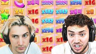 Adin Ross and xQc INSANE Double Re-Trig Sugar Rush 1000 Super Bonus (Stream Highlights)