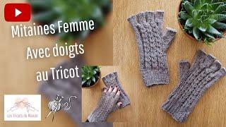 Mitaines Femme avec doigts au Tricot