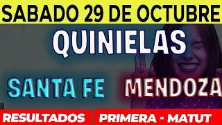 Quinielas Primera y matutina de Santa Fé y Mendoza, Sábado 29 de Octubre