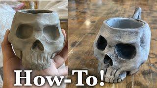 How to sculpt a ceramic skull mug