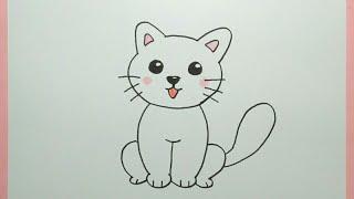 Cara menggambar kucing - How to draw a cat