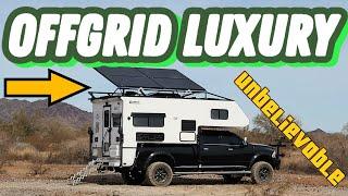 Tour our incredibly LUXURIOUS Off-grid Truck Camper and everything we use to stay unplugged!!!!