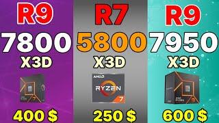 R7 7800X3D VS I9 13900K VS 5800X3D VS  VS R9 7950X3D VS I5 13600K  1080p gaming benchmarks +RTX 4090