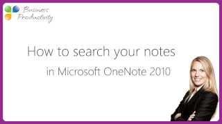 How to search your notes in Microsoft OneNote 2010