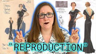 VINTAGE vs. REPRODUCTION, a 1930's Vogue Evening Gown || Comparing Vogue s-3677 versus Vogue 2609