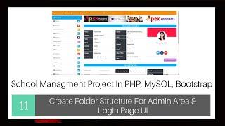 School Managment Project PHP , MySql, Bootstrap : Create Folder Structure 4 Admin & Login Page #011