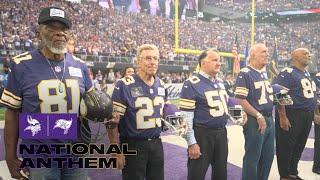 'Viking Formation' Displayed for National Anthem in Honor of Bud Grant