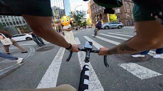 FIXED GEAR | POV PREMIUM RUSH RIDE thru NYC (CLOSE CALL)