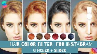 Spark AR Tutorial : Change Hair Color in Instagram [Hair Segmentation| UI Picker + Slider]