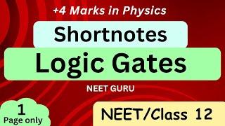 Logic Gates Shortnotes NEET Physics