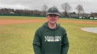 Baseball head coach Jake Hendrick following series win and 100 wins at NSU