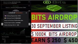 Bits Airdrop | Bits Airdrop Payment Update | bits airdrop listing |Bits Mining 30 September Listing