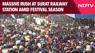 Gujarat News | Massive Rush At Surat Railway Station Amid Festival Season