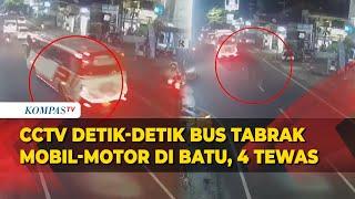 Terekam CCTV! Detik-Detik Kecelakaan Maut Bus Pariwisata di Batu, 4 Orang Tewas