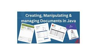 Creating, manipulating PDF, Docx, Xlsx in Java Using ItextPdf,ApachePOI and HTML/CSS.