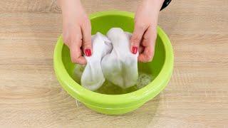 Add IT to water and throw in dirty socks. They regain whiteness without scrubbing