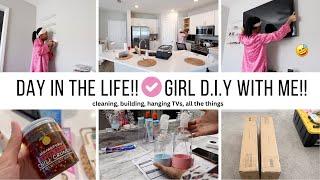 GIRLYVLOG // CLEANING, BUILDING, HANGING TVs // all the things // Jessica Tull