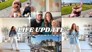 VLOG: LIFE UPDATE, Why is Pat home, What I’ve Been Wearing Lately + Huntington Beach