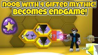 Noob With 4 Gifted Mythic Bees! Becomes Endgame! (Bee Swarm Simulator)