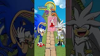 Sonic vs Silver! New Kiss Run Epic Funny Challenge! #sonic #sonicthehedgehog