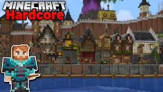 Building the CITY HARBOR in Hardcore Minecraft 1.21 Survival