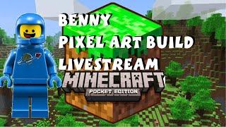 Benny Pixel Art Build Livestream in Minecraft Pocket Edition - The Lego Movie