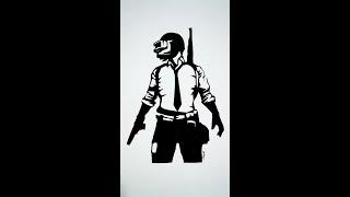 Pubg Character Drawing Timelapse | Marker Pen Drawing  #Shorts