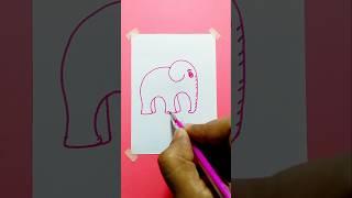 Easiest elephant drawing  #trending #drawing