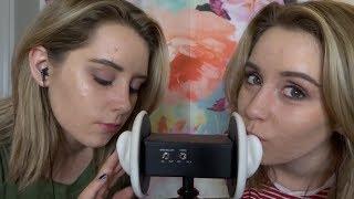 [ASMR] Twin Ear Massage, Kissing, Breathing ヽ( ⌒o⌒)人(⌒-⌒ )ﾉ