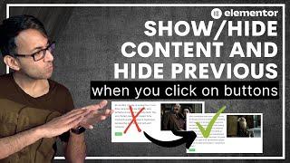 How to Show and Hide Containers and Hide the Previous with Buttons - Elementor Wordpress Tutorial