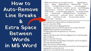 Automatically Remove Line Breaks and Extra Space between words in MS Word | Quick and Easy Trick