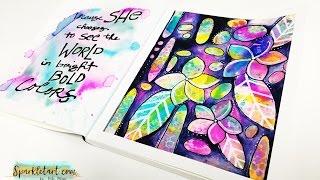 Bold Frangipani Mixed Media Art Journal Page