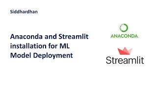 Anaconda and Streamlit installation for Machine Learning Model Deployment