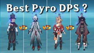 Lyney vs Hu Tao vs Arlecchino vs Yoimiya !! Who is the Best Pyro DPS ?? [ Genshin Impact ]