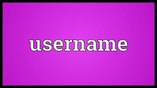 Username Meaning