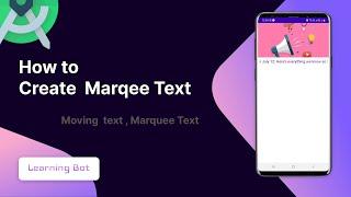 How to use Marquee Text | Moving Text in android