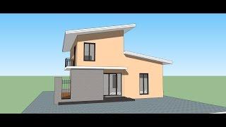 Sketchup pro  create Modern  House  (in 15 min.)