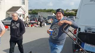 In conversation with Dominic O Connor from Knocknagoshel at Tralee car boot sale.1/9/24.