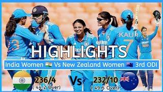 India Women vs New Zealand Women 3rd ODI Match Full Highlights | Odi Match | IND VS Nz | T20i | 2024