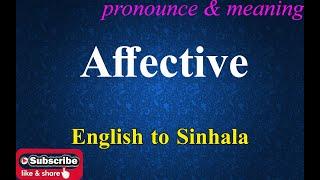 Affective - Sinhala Meaning with Pronounce සිංහල තේරුම උච්ඡාරණය සමඟ | Dilfinity Dictionary