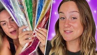 I Tried The DIY Hair Tinsel Trend