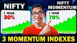 3 MOMENTUM Indexes for HIGH Returns - LONG TERM Investing - Rahul Jain Analysis #index #investing