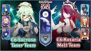 【Genshin Impact】Spiral Abyss 5.2 Floor 11 - Sucrose Taser & Rosaria Melt Team | Full Stars⭐