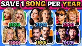 SAVE 1 SONG PER YEAR  2024 - 1975  (6 Songs Each Year) | Music Quiz