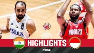 India  v Indonesia  | Basketball Game Highlights | FIBA Olympic Pre-Qualif Tournament 2023 Syria