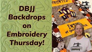 Embroidery Thursday, Designs by Juju Backdrops, the Stitchuation Room 9-19-24